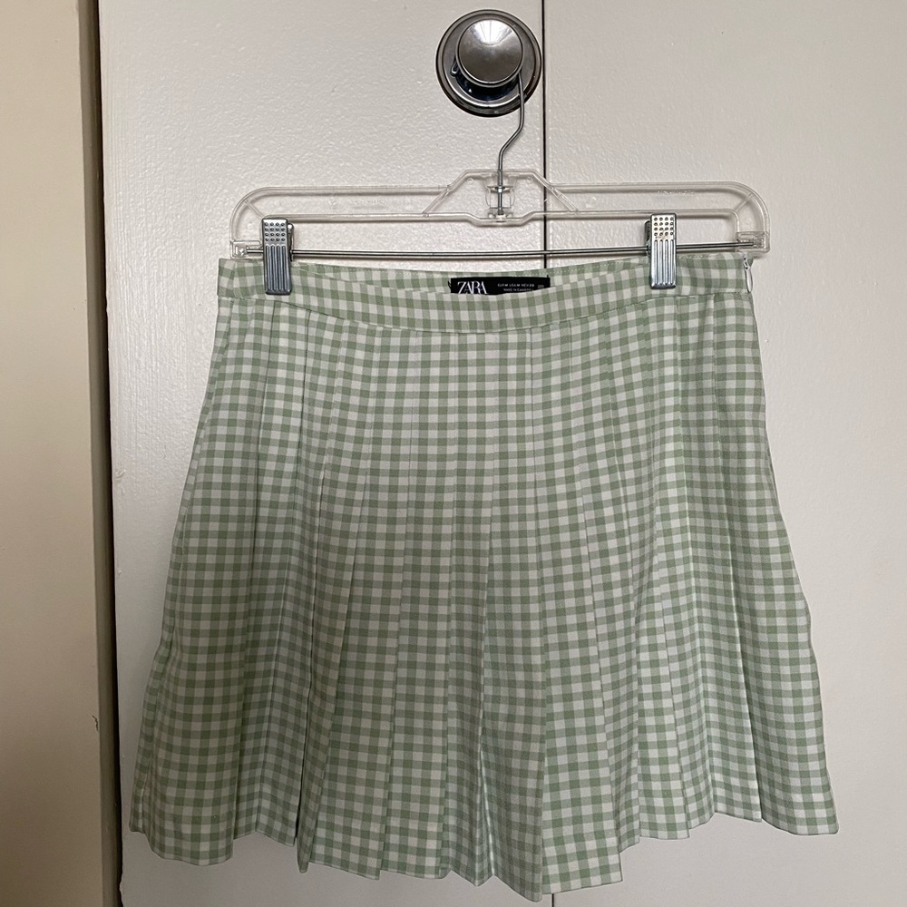 Green and White Plaid SKORT